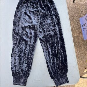 Anthropologie purple Velvet Joggers with Elastic Cuffs